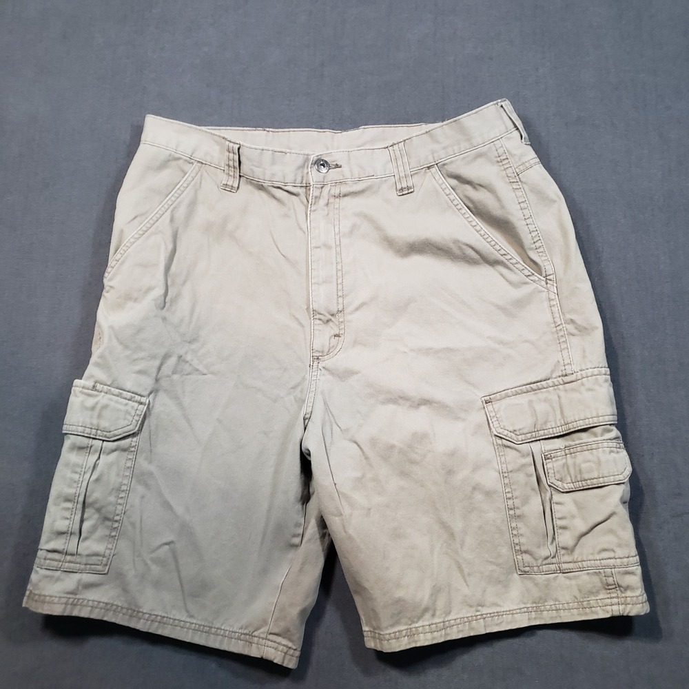 George Cargo Shorts Mens 36 Khaki Tan Cotton Twill Utility Pockets Casual
